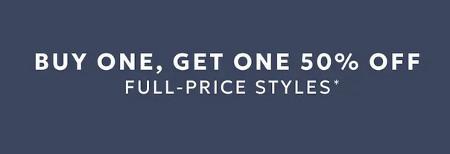 Buy One, Get One 50% off Full-Price Styles