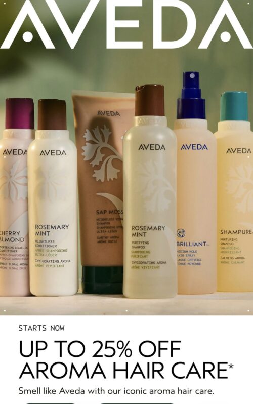 25% Off Aveda Aroma @ Five Salon