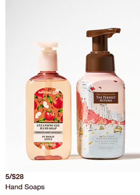 5 for $28 Hand Soaps