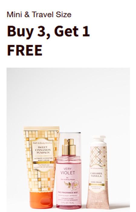 Mini and Travel Size Buy 3, Get 1 Free