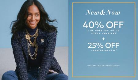 40% off 2 or More Full-Price Tops and Sweaters