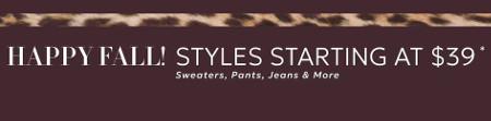 Styles Starting at $39